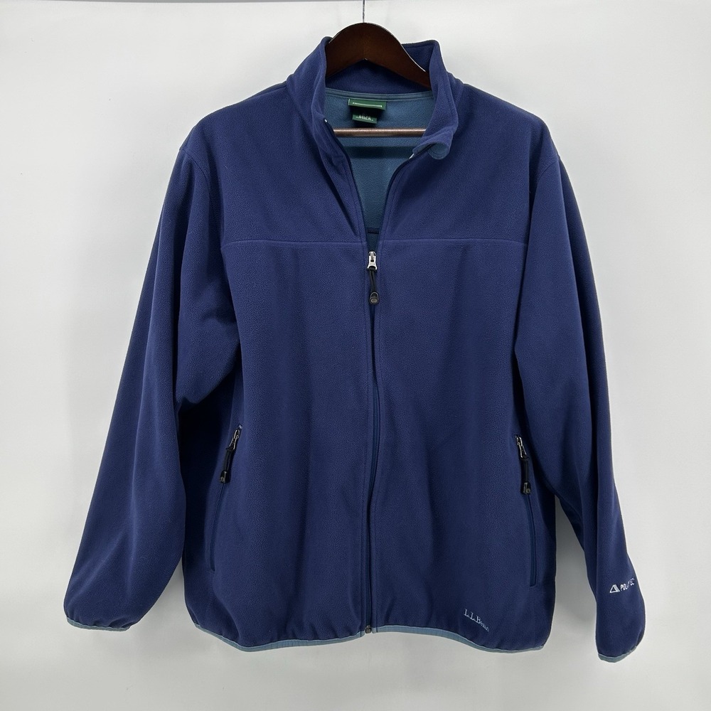 LL Bean Polartec Fleece Jacket Mens XL Navy Full Zip Weather Channel Gorpcore